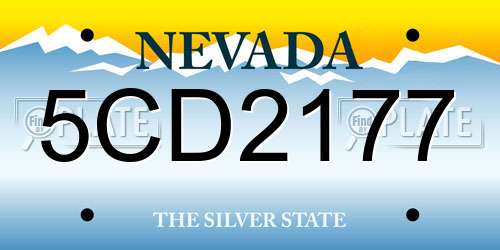 5CD2177 Nevada License Plate