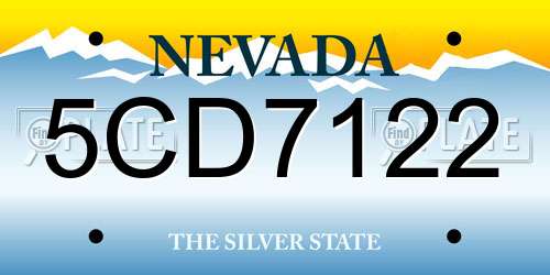 5CD7122 Nevada License Plate
