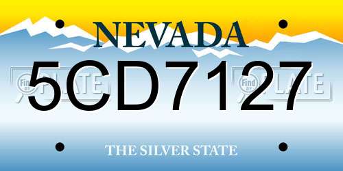 5CD7127 Nevada License Plate
