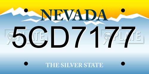 5CD7177 Nevada License Plate