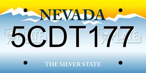 5CDT177 Nevada License Plate