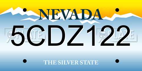 5CDZ122 Nevada License Plate