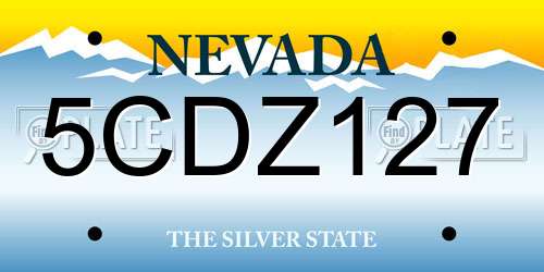 5CDZ127 Nevada License Plate