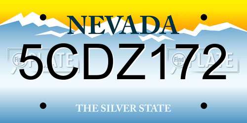 5CDZ172 Nevada License Plate