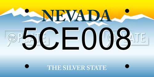 5CE008 Nevada License Plate