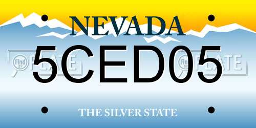 5CED05 Nevada License Plate