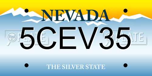 5CEV35 Nevada License Plate