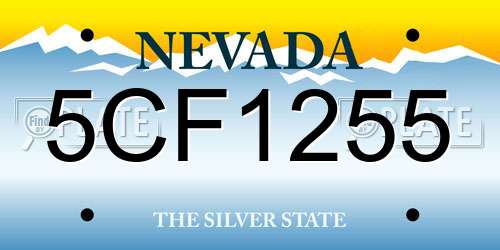 5CF1255 Nevada License Plate