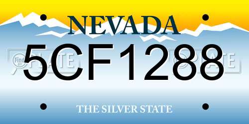 5CF1288 Nevada License Plate