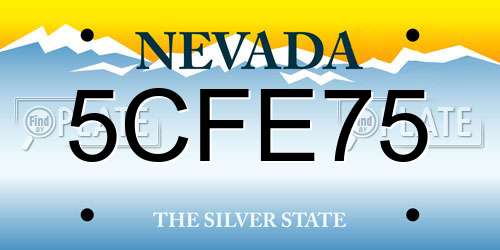 5CFE75 Nevada License Plate