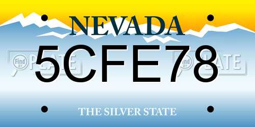 5CFE78 Nevada License Plate