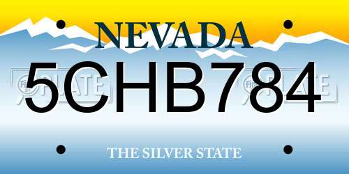 5CHB784 Nevada License Plate