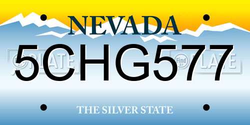 5CHG577 Nevada License Plate