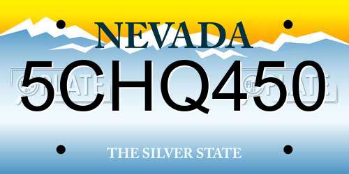 5CHQ450 Nevada License Plate