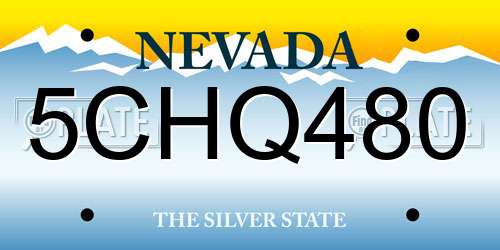 5CHQ480 Nevada License Plate