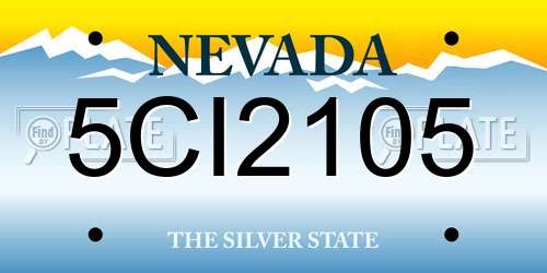5CI2105 Nevada License Plate