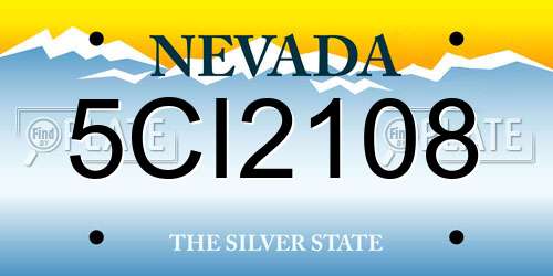 5CI2108 Nevada License Plate