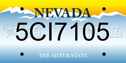5CI7105 Nevada License Plate