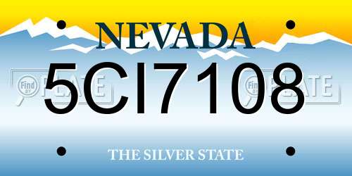 5CI7108 Nevada License Plate