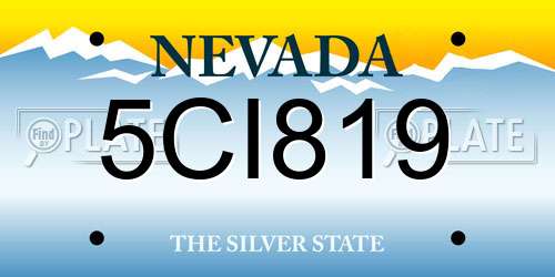 5CI819 Nevada License Plate