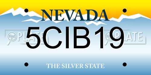 5CIB19 Nevada License Plate