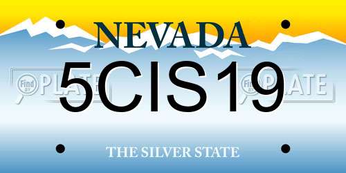 5CIS19 Nevada License Plate
