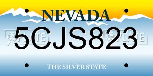 5CJS823 Nevada License Plate