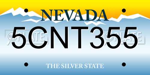 5CNT355 Nevada License Plate