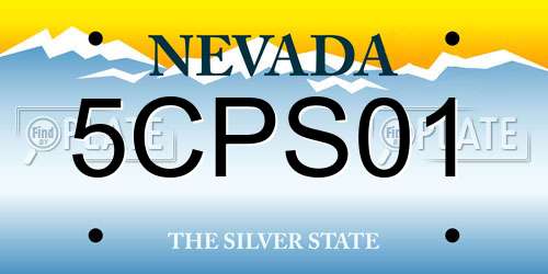 5CPS01 Nevada License Plate