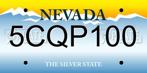 5CQP100 Nevada License Plate