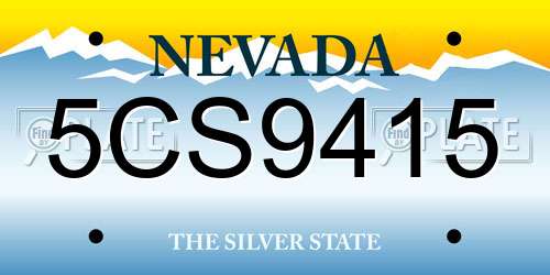5CS9415 Nevada License Plate