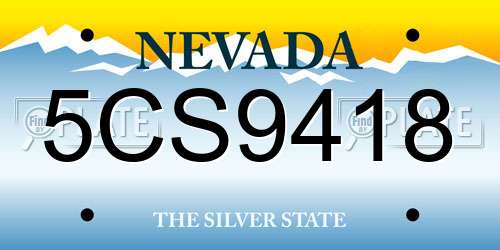 5CS9418 Nevada License Plate