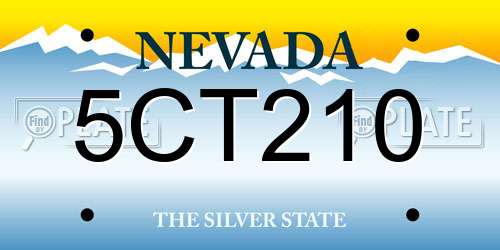 5CT210 Nevada License Plate