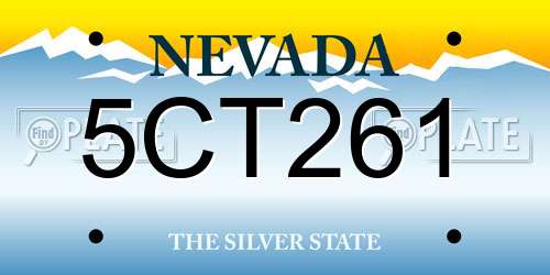 5CT261 Nevada License Plate