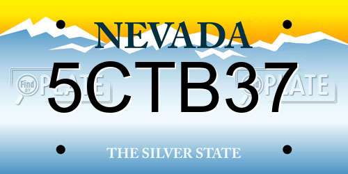 5CTB37 Nevada License Plate
