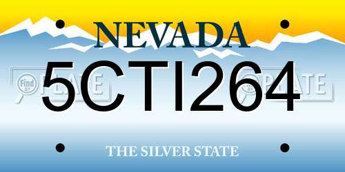 5CTI264 Nevada License Plate