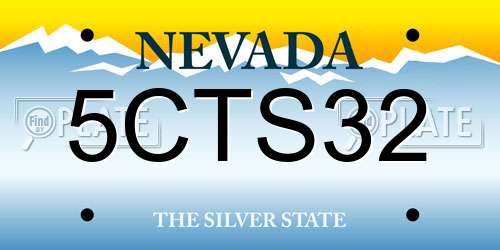 5CTS32 Nevada License Plate