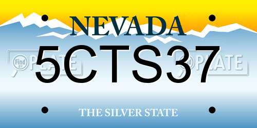5CTS37 Nevada License Plate