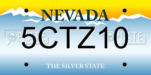 5CTZ10 Nevada License Plate