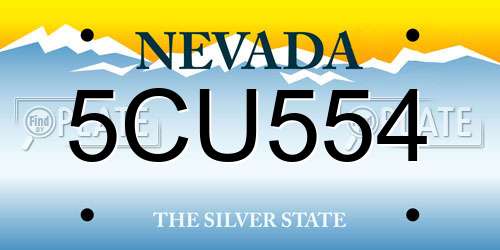 5CU554 Nevada License Plate