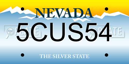 5CUS54 Nevada License Plate