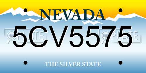5CV5575 Nevada License Plate