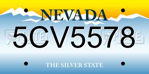 5CV5578 Nevada License Plate