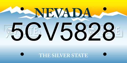 5CV5828 Nevada License Plate
