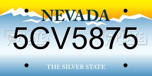 5CV5875 Nevada License Plate