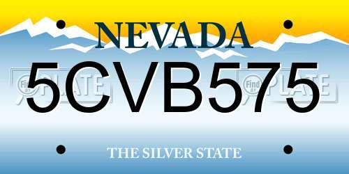 5CVB575 Nevada License Plate