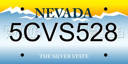 5CVS528 Nevada License Plate