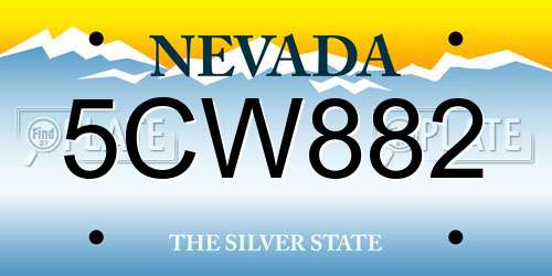 5CW882 Nevada License Plate