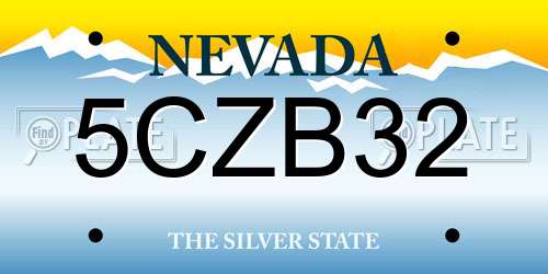 5CZB32 Nevada License Plate