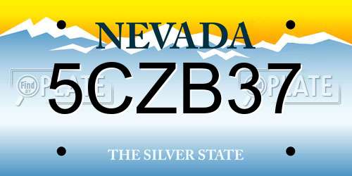 5CZB37 Nevada License Plate